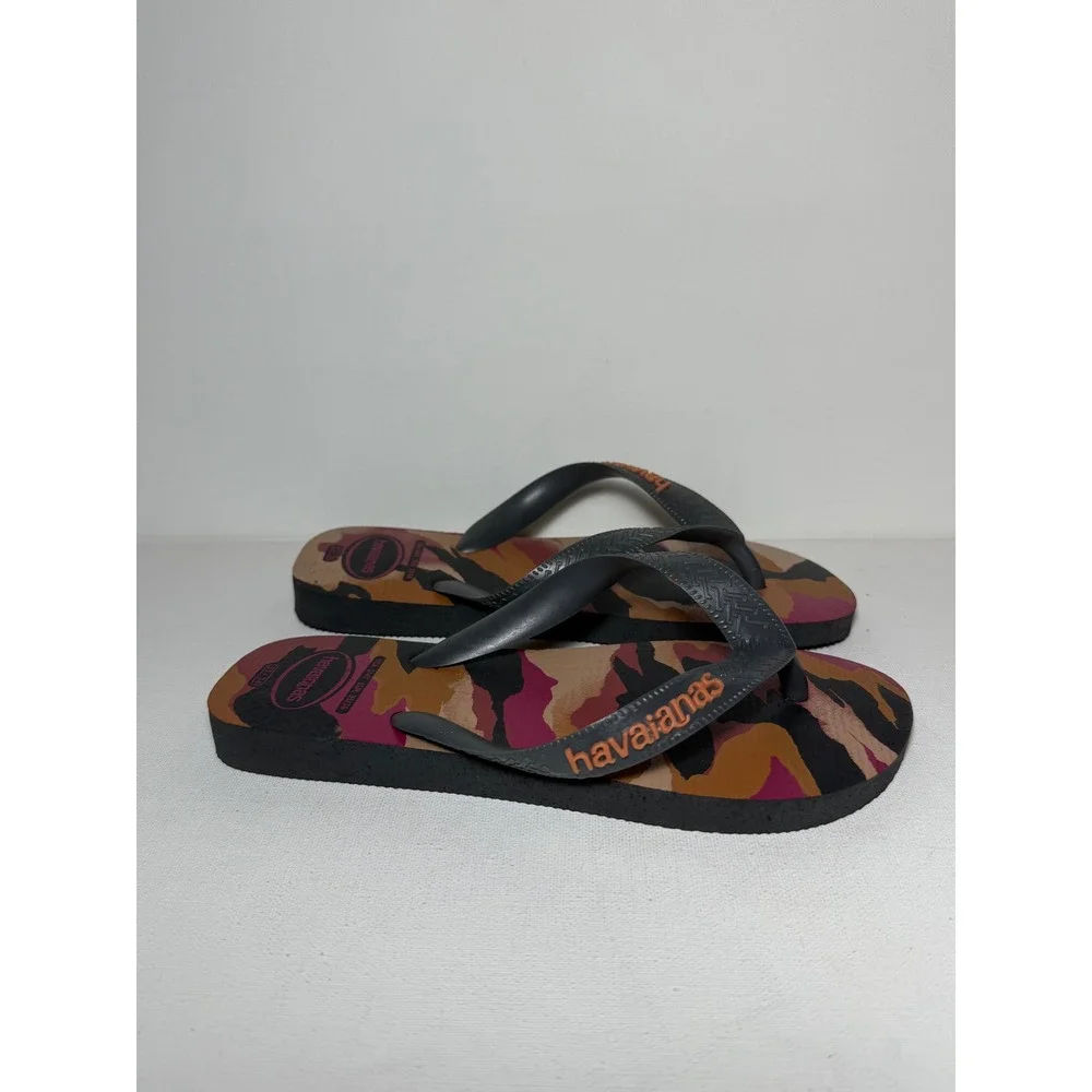 Havaianas Boys' Top Camo Flip Flop New Graphite Sz US 3-4 (EUC 35/36) Navy Blue